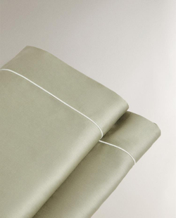 ZARA HOME САТИНОВАЯ ПРОСТЫНЯ (300 НИТЕЙ), ЗЕЛЕНЫЙ