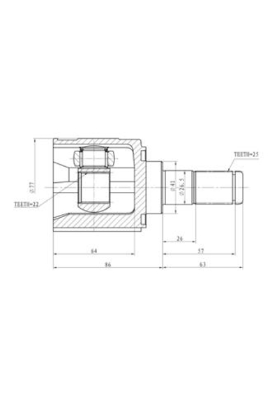 ШРУС внутренний L=R HYUNDAI Solaris / KIA Rio III /МКПП/ABS+ GANZ GIK04008