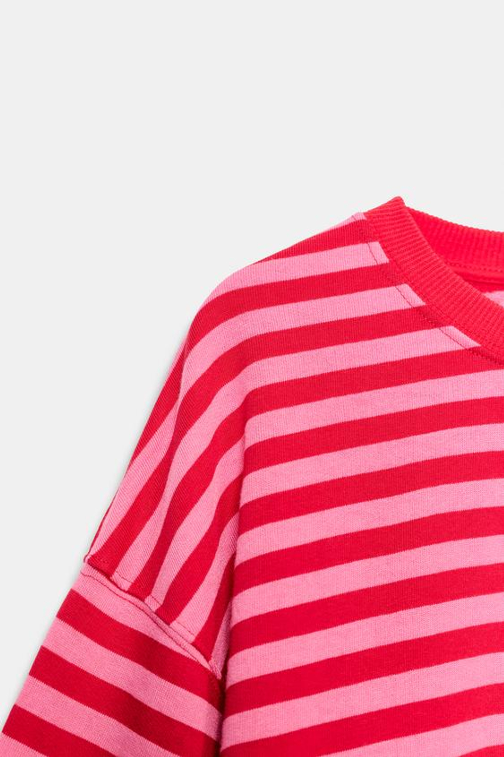 ZARA ФУТБОЛКА В ПОЛОСКУ С ТЕКСТОМ, КРАСНЫЙ