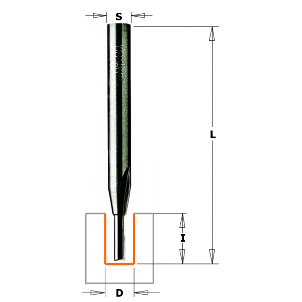 Фреза пазовая монолитная S=6 D=3x11x60 CMT 712.030.11
