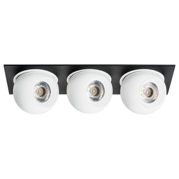 Комплект из светильников и рамки 3*LED 27W 4000K i537646464 чёрный/белый InteroBall Lightstar