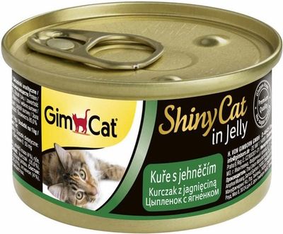 Влажный корм GimCat ShinyCat для кошек из цыпленка с ягненком в желе 70г