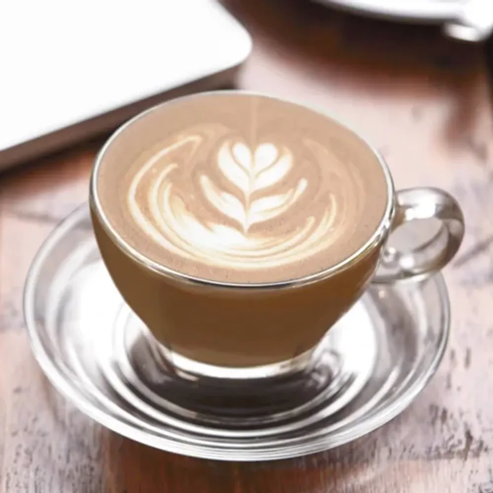 Чашка 260 мл кофейная "Latte Caffe Premio" d 12,6 см h6,5 см стекло Ocean [6]