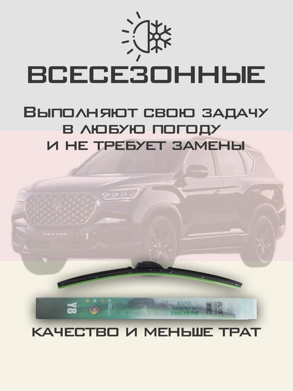 Щетки стеклоочистителя HUOYE Y8 650/500 мм на Li L7 | Push button