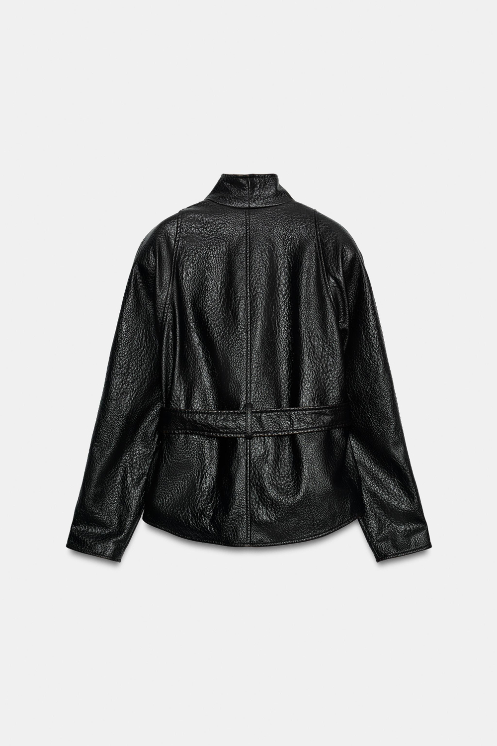 КУРТКА ИЗ ИСКУССТВЕННОЙ КОЖИ С ПОЯСОМ — ZW COLLECTION — ZARA