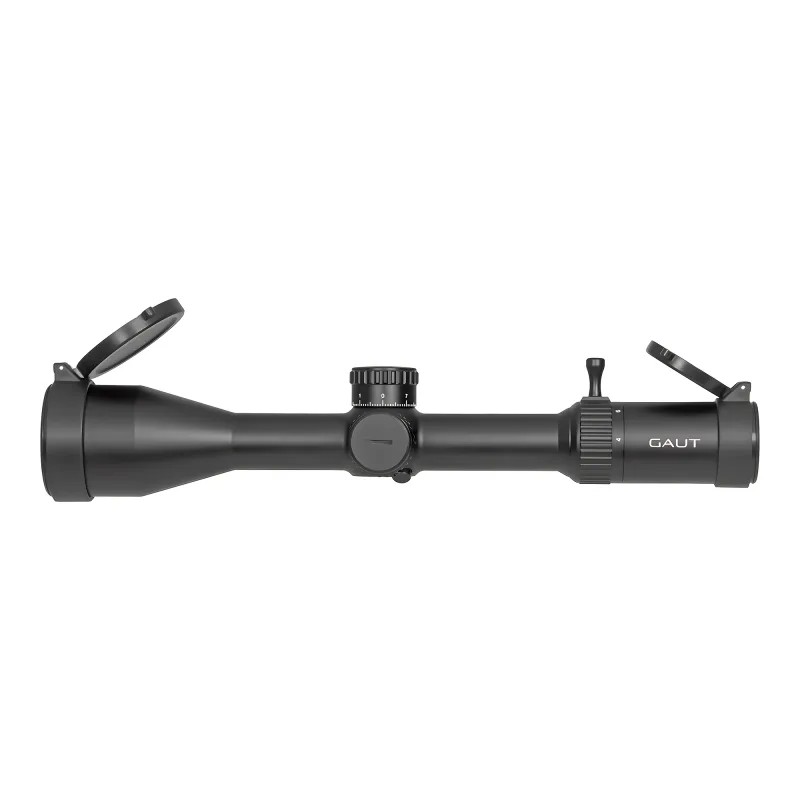 Прицел Gaut Azurite 4-16x50, сетка 35, FFP, 0.1 МIL - вид сбоку, объектив слева