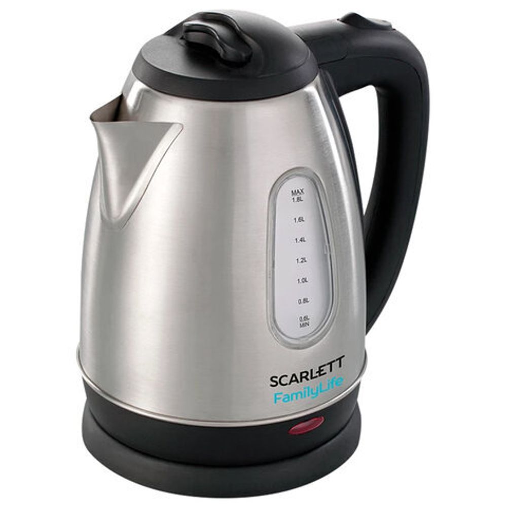 Чайник SCARLETT SC-EK21S20, 1,8 л, 1600 Вт, закрытый нагревательный элемент, сталь