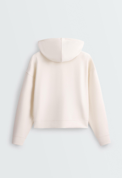 Oysho Толстовка с модалом и начесом Boxy, светлый экрю
