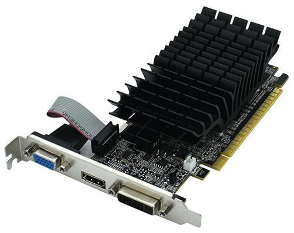 Видеокарта AFOX NVIDIA GeForce G210, 1Гб GDDR3, 64 бита, LP, Retail, PCIe2.0, пассивная, 2-SLOT, 30Вт, VGA, HDMI, DVI (AF210-1024D3L5-V2)