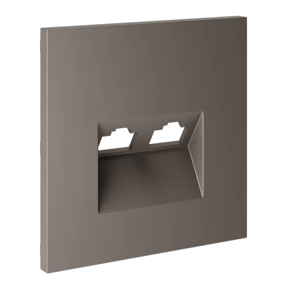 Накладка для розетки компьютерной двойной RJ45+RJ45 Voltum S70 Капучино VLS001414
