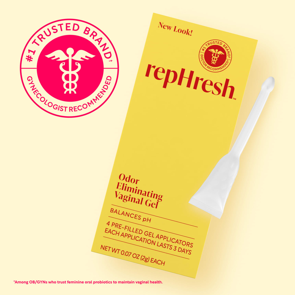 Rephresh, вагинальный гель для устранения запаха, 4 готовых аппликатора по 2 г (0,07 унции)