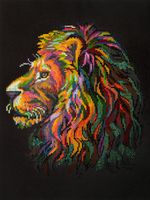Алмазная (кристальная) мозаика Фрея, на подрамнике Царь зверей, 30х40 см