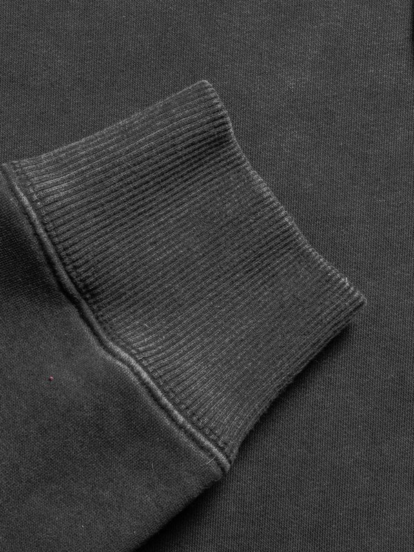 Толстовка garment dye черная - фото 6