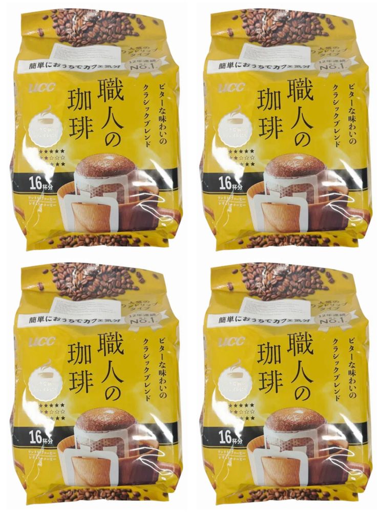Кофе молотый UCC Yellow label в дрип-пакетах 16 шт x 4 уп