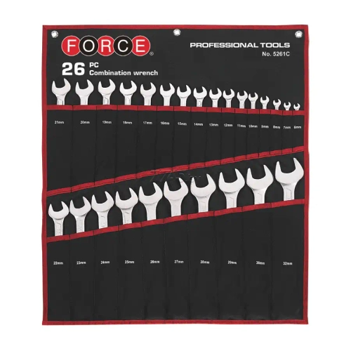 Набор комбинированных гаечных ключей 26 предметов Force 5261C