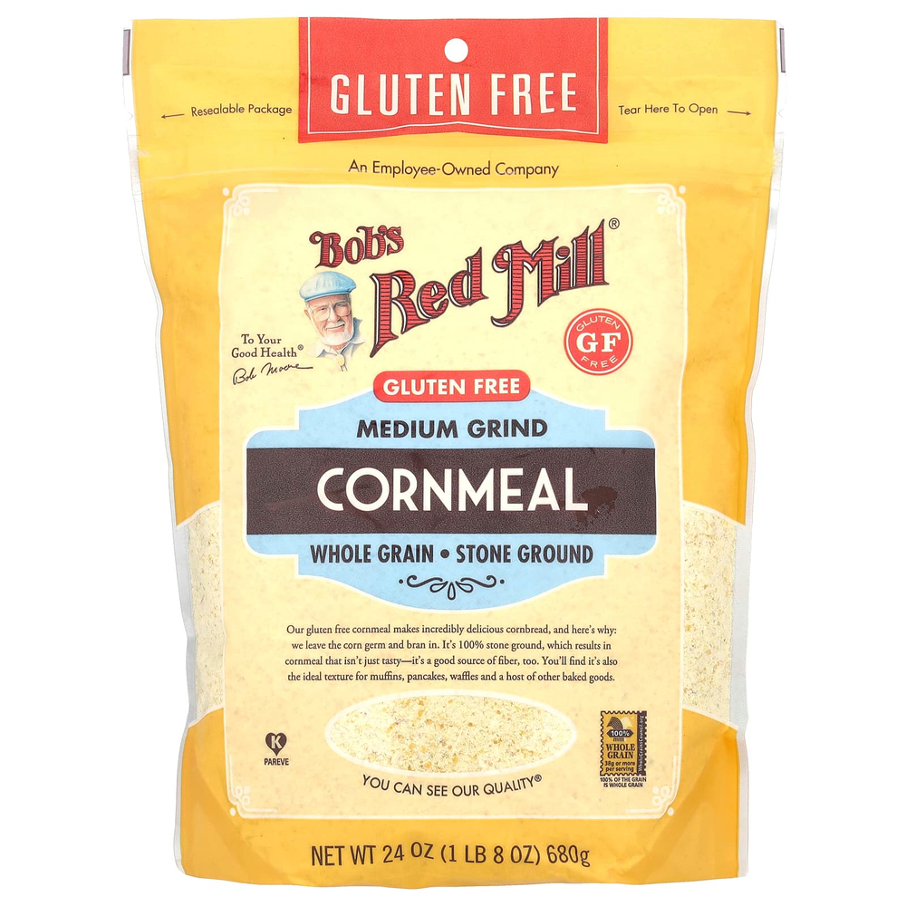 Bob's Red Mill, Кукурузная мука, среднего помола, из цельного зерна, 680 г (24 унции)