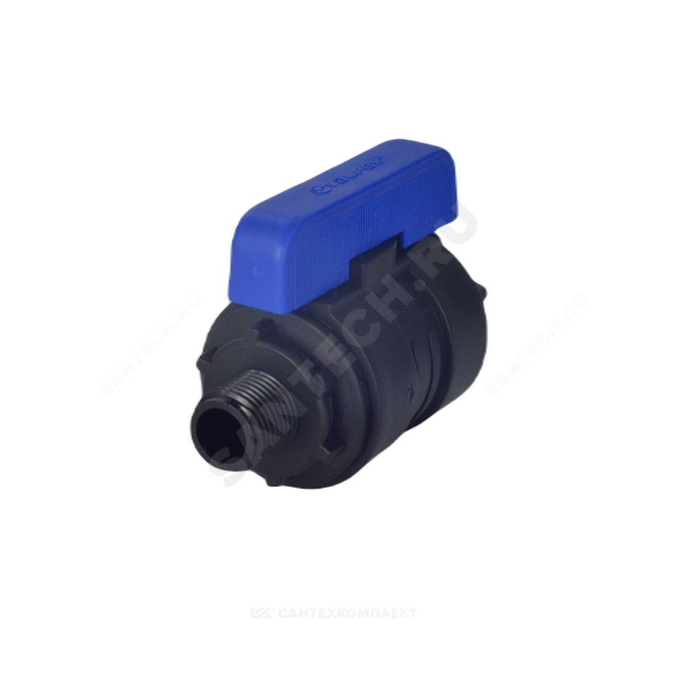 Кран шаровой компрессионный ПЭ Ду 20 3/4"x1" НР/ВР Ру16 VALFEX 1210020034100