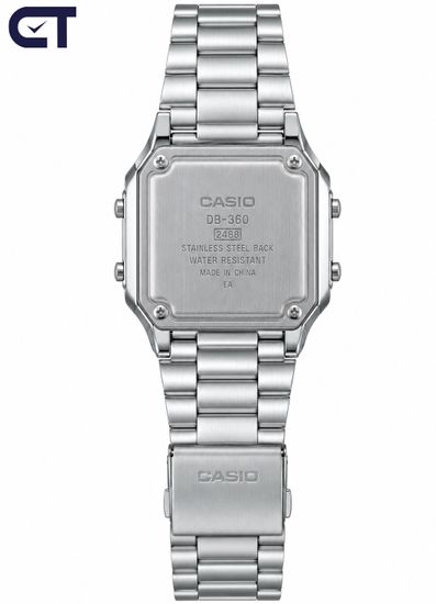 Casio DB-360-1A Vintage часы наручные унисекс — записная книжка, стальной браслет и батарейка на 10 лет