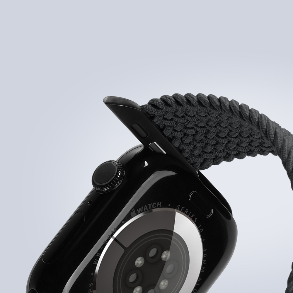 Эластичный ремешок черного цвета (Midnight) для смарт часов Apple Watch размером 42, 44, 45, 46, 49MM, серия Mixture Ultra Series от Dux Ducis