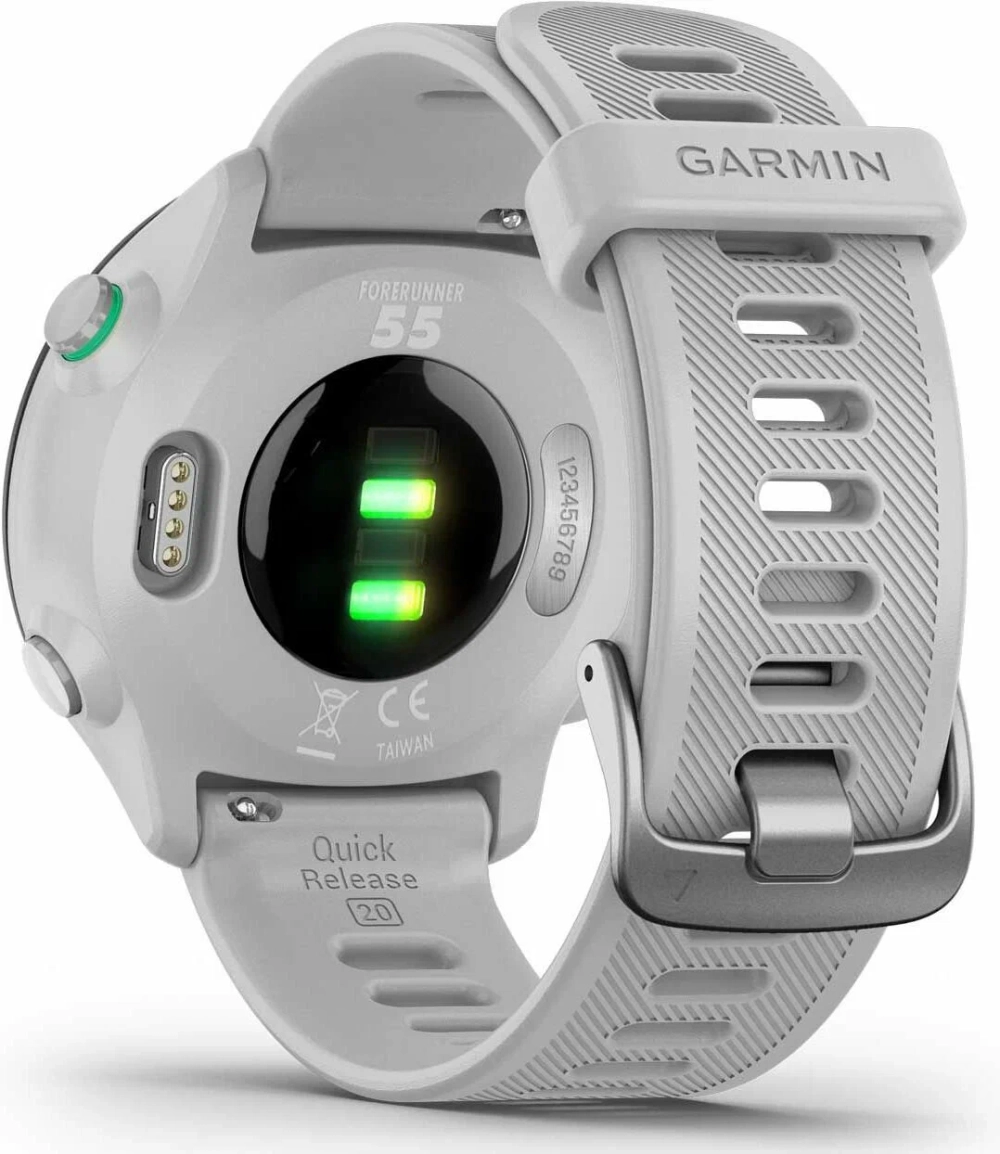 Смарт-часы Garmin Forerunner 55 42мм 1.04" LCD корп.белый рем.белый разм.брасл.:127-220мм (010-02562-11)