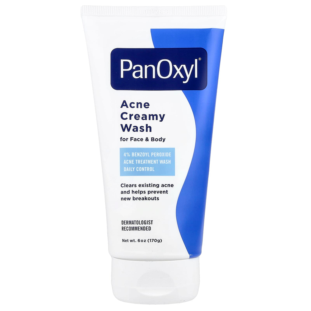 PanOxyl, Крем для умывания от угрей, ежедневный контроль с 4% перекисью бензоила, 6 унций (170 г)