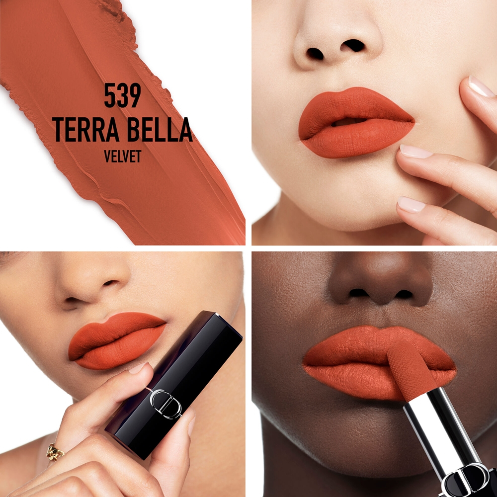 DIOR Rouge Dior - Помада для губ с долгим сроком носки, флакон с возможностью пополнения. оттенок 539 Terra Bella Velvet, 3 g
