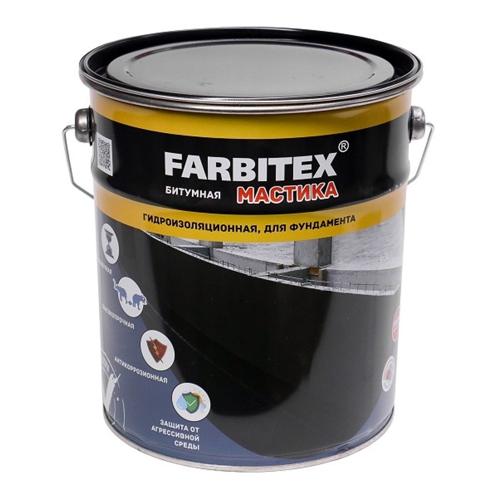Мастика гидроизоляционная для фундамента Farbitex 4 кг Мастика гидроизоляционная для фундамента Farbitex 4 кг