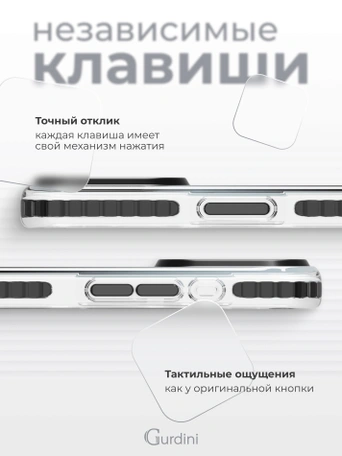 Чехол накладка iPhone 15 Pro 6.1" Gurdini Ocean Case (4) Transparent черный