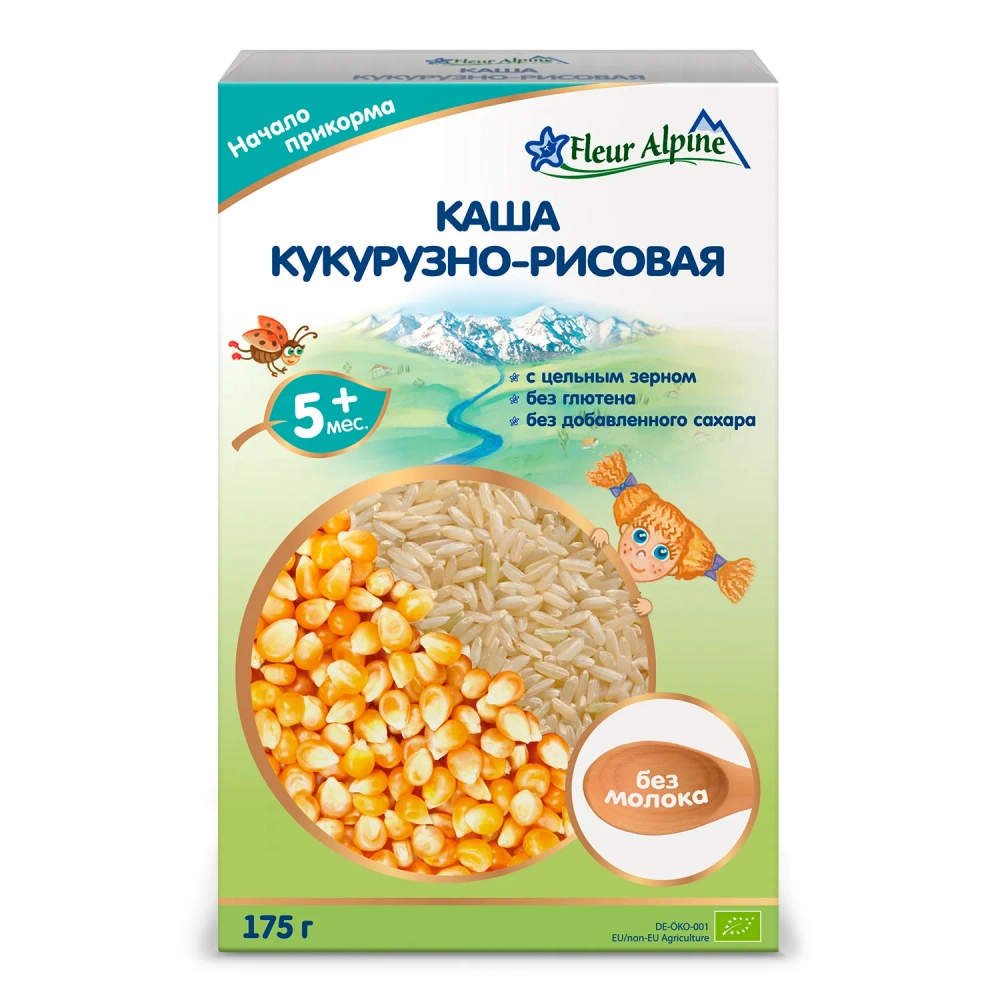 Каша безмолочная Fleur Alpine кукурузно-рисовая 175г с 5 месяцев