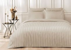 Постельное белье LINES бежевый жаккард deluxe TIVOLYO HOME Турция
