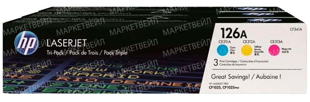 Картридж HP 126A (CF341A) для CP1025nw/M175a/CP1025/M275nw/CP1012/M175nw/CP1025 Pro Plus набор 3 цвета (1K)