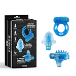 Секс набор из 3-х предметов Teasers Ring Kit, синий (Цвет: синий)