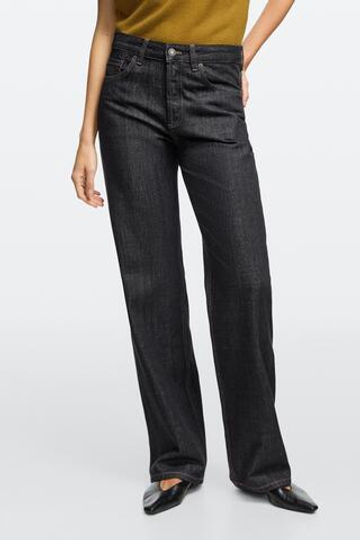 Massimo Dutti Джинсы средней посадки с широкими штанинами, темно-синий