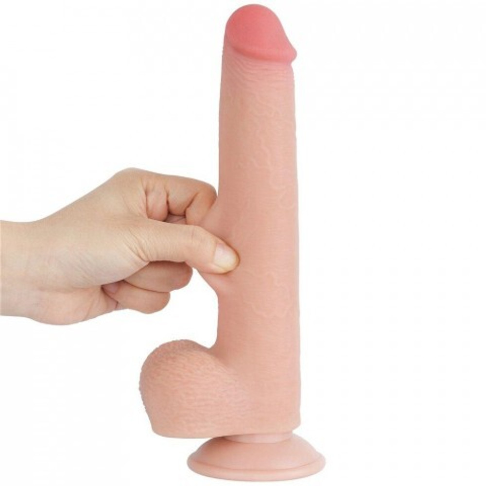 Реалистичный фаллоимитатор Lovetoy Sliding Skin (22×3,7 см) с двойной плотностью телесный