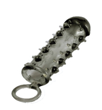 Дымчатая стимулирующая насадка с закрытой головкой SAMURAI PENIS SLEEVE BLACK - 14,5 см. (Цвет: дымчатый)