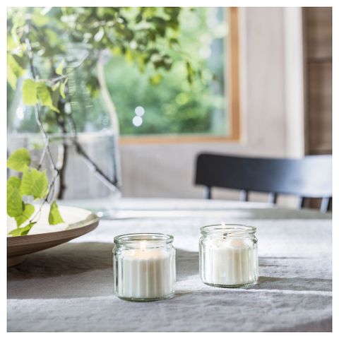 Свеча ароматическая IKEA ADLAD (АДЛАД), Скандинавские леса, Белый, 12 часов