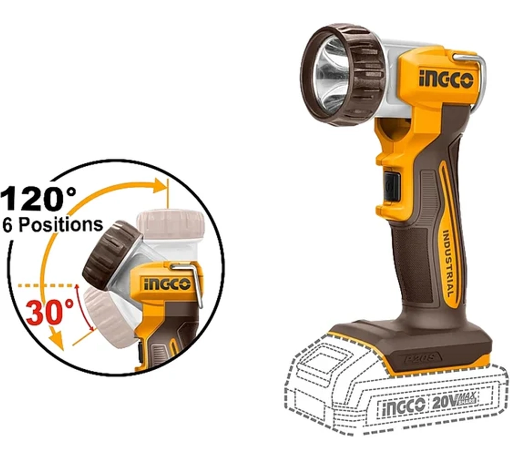 Набор аккумуляторного инструмента INGCO CKLI20595 INDUSTRIAL 20 В 5 шт.
