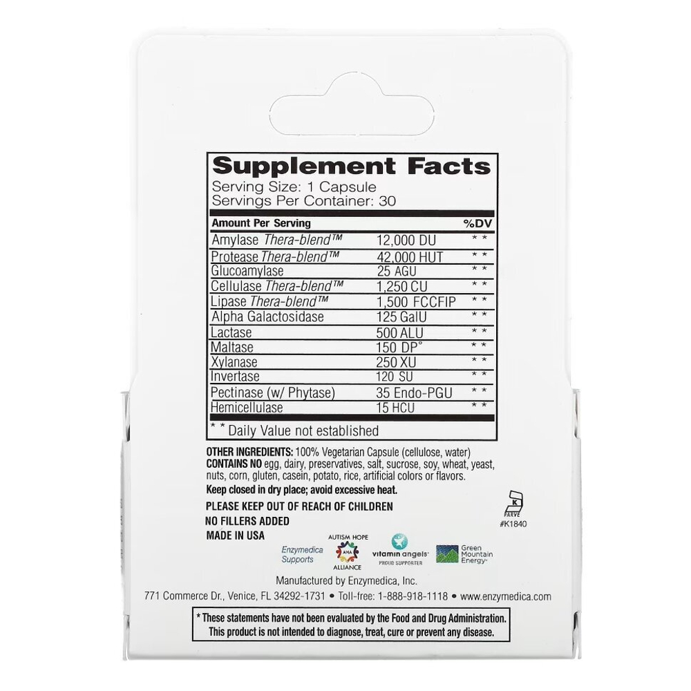 Enzymedica Digest 30 capsules , Ферменты