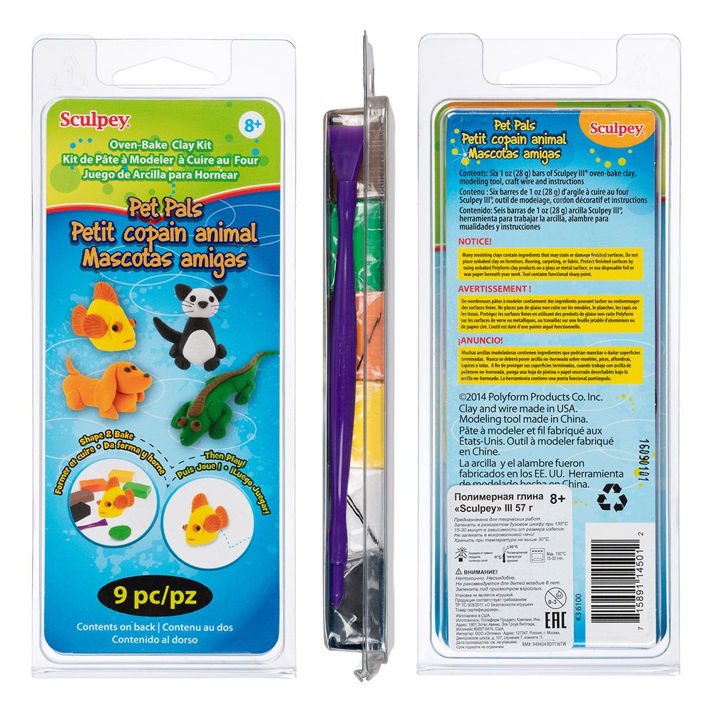 Полимерная глина 113 г, Pet Pals Kit K3 6100, K3 6100