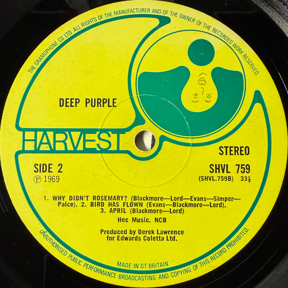 Deep Purple ‎– Deep Purple (Англия 1969г.)
