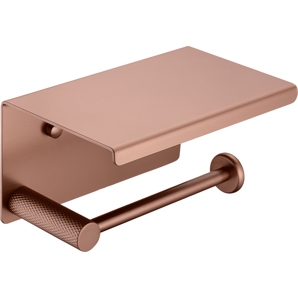 Держатель туалетной бумаги Boheme Uno 10971-BRB BRUSHED BRONZE с полкой для телефона