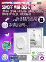 Двухканальный выключатель Matter с поддержкой Wi-Fi SONOFF MINI-2GS-E