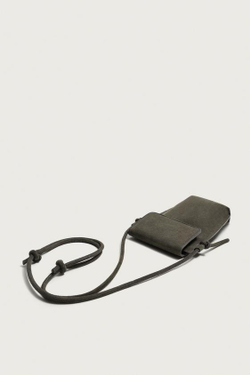ZARA КОЖАНАЯ СУМКА, СЕРЫЙ