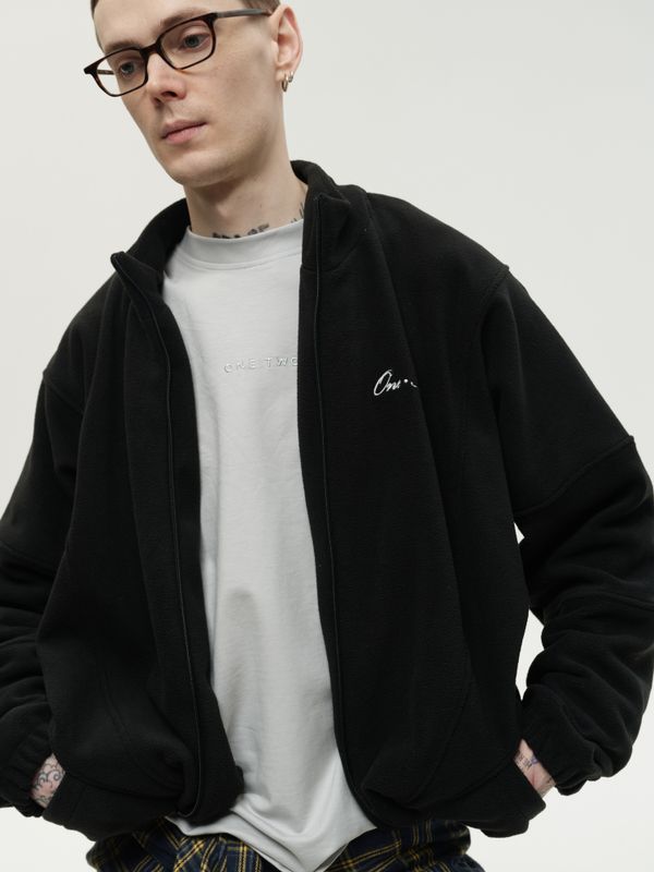 Толстовка Zip-Up черная - фото 1