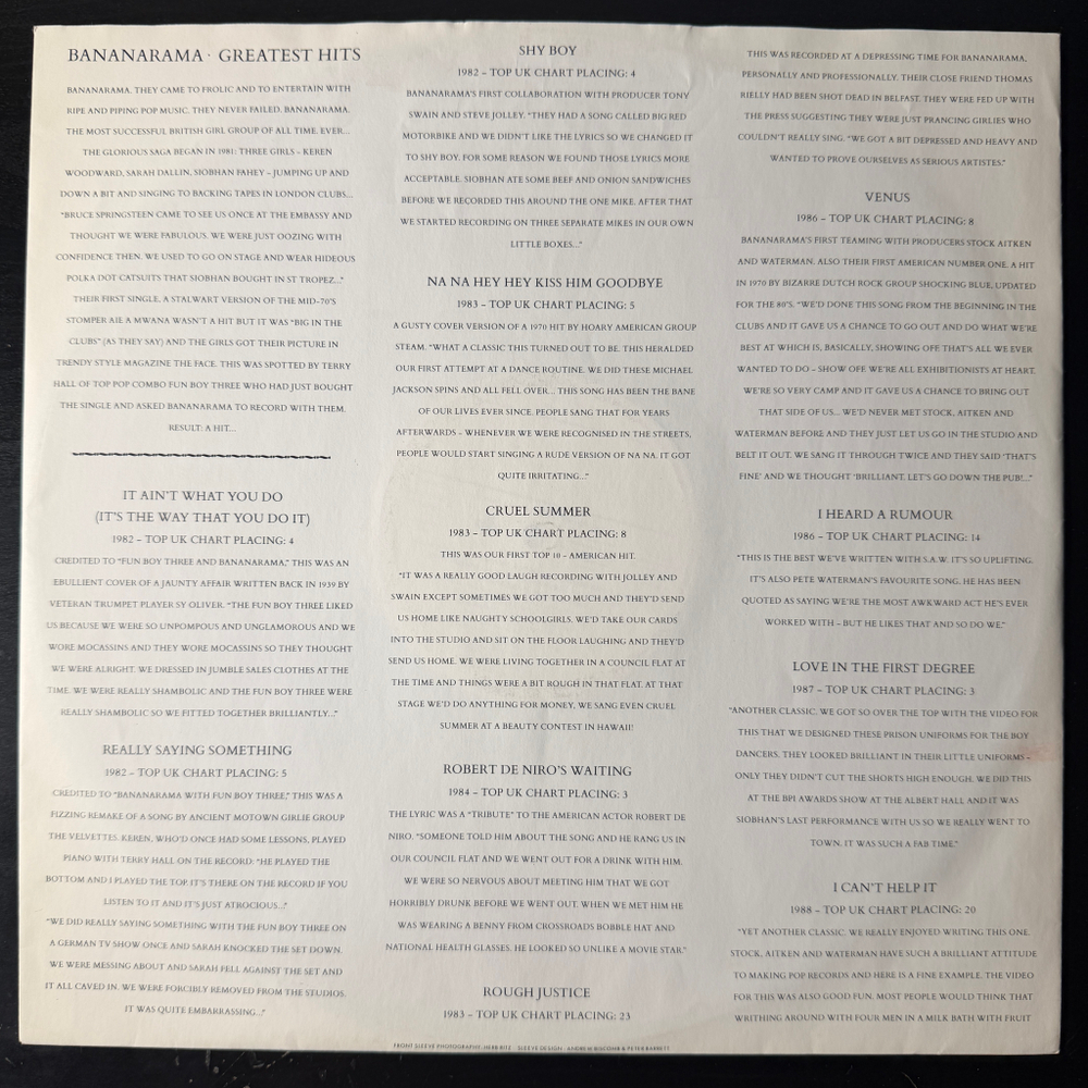 Bananarama - The Greatest Hits Collection (Голландия 1988г.)