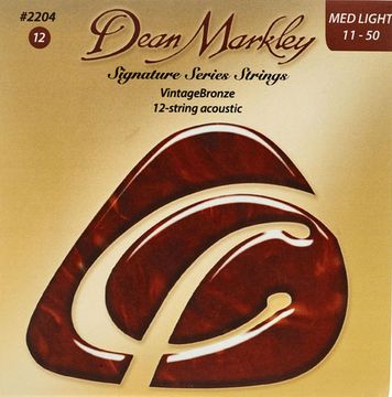 Струны для 12-струнной акустической гитары, 11-50, Dean Markley DM2204 Vintage Bronze