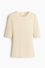 Футболка в резинку — Кремовый — H&M 1329326