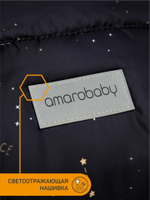 Конверт зимний меховой AMAROBABY Snowy Travel Космос, черный, 105 см.
