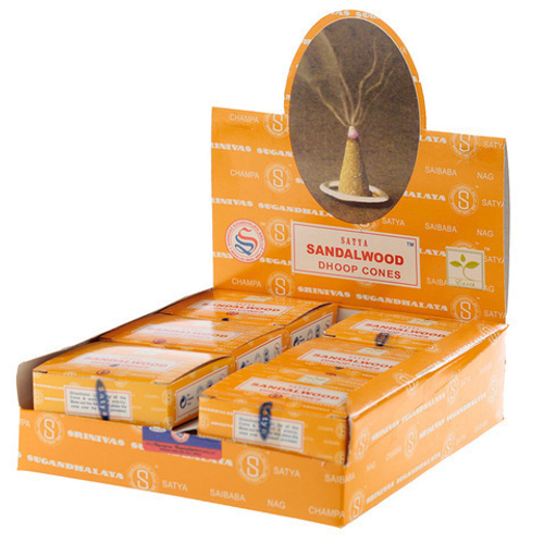 Satya Sandalwood Благовоние-конус Сандаловое дерево, 12 шт