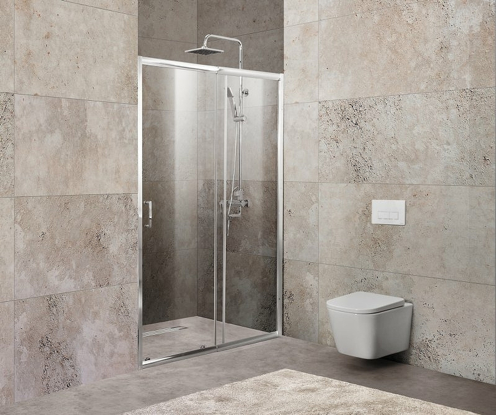 Душевая дверь BelBagno Unique 125 UNIQUE-BF-1-110/125-C-Cr профиль Хром стекло прозрачное
